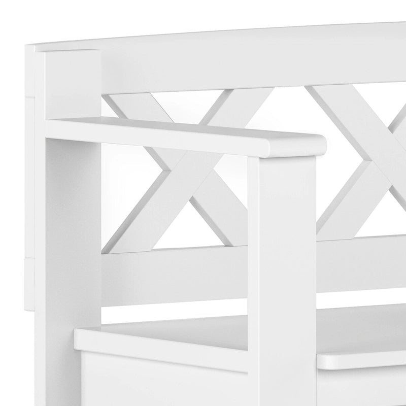 Solid Wood 36 Inch Wide Transitional Small Entryway Storage Bench