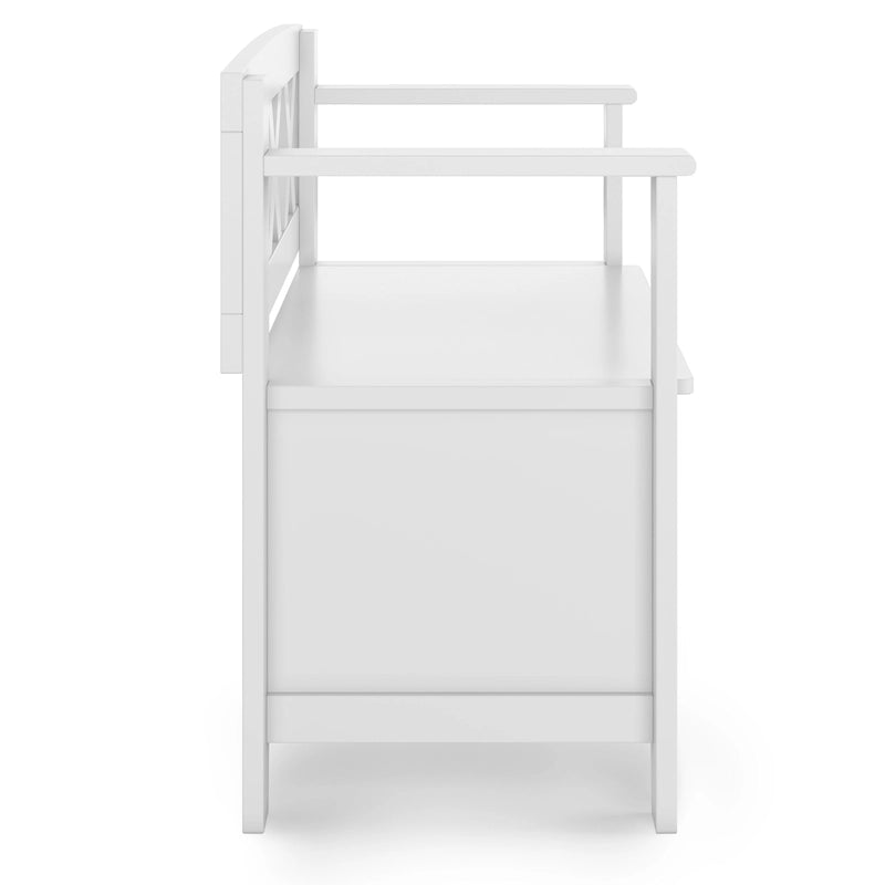 Solid Wood 36 Inch Wide Transitional Small Entryway Storage Bench