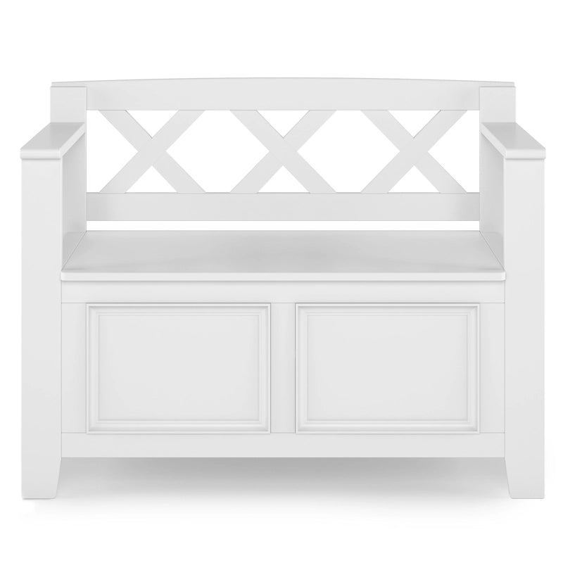 Solid Wood 36 Inch Wide Transitional Small Entryway Storage Bench