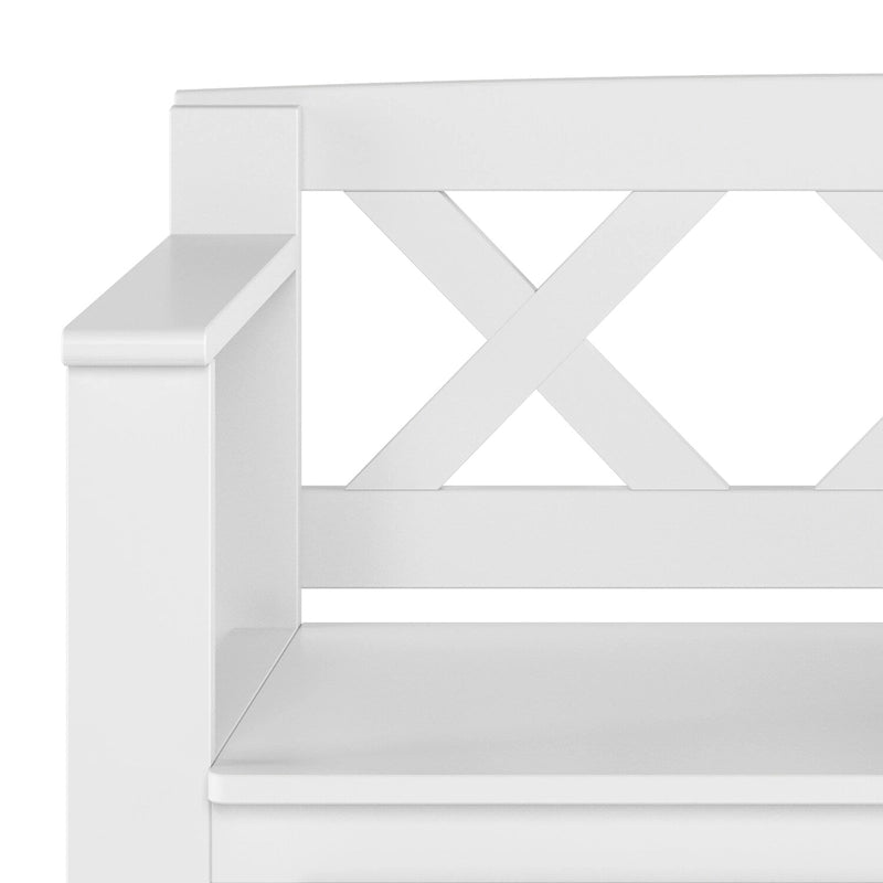 Solid Wood 36 Inch Wide Transitional Small Entryway Storage Bench