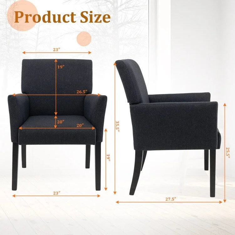Executive Guest Chair Reception Waiting Room Arm Chair - 27.5 x 23 x 35.5 (L x W x H)