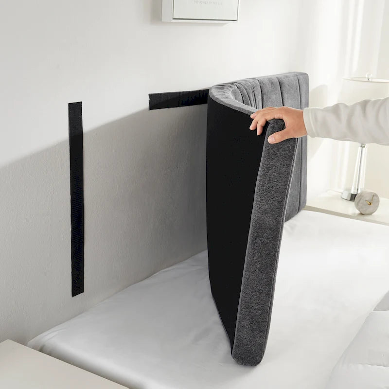 Upholstered Wall Mounted Easy Assemble Channel Stitched Headboard