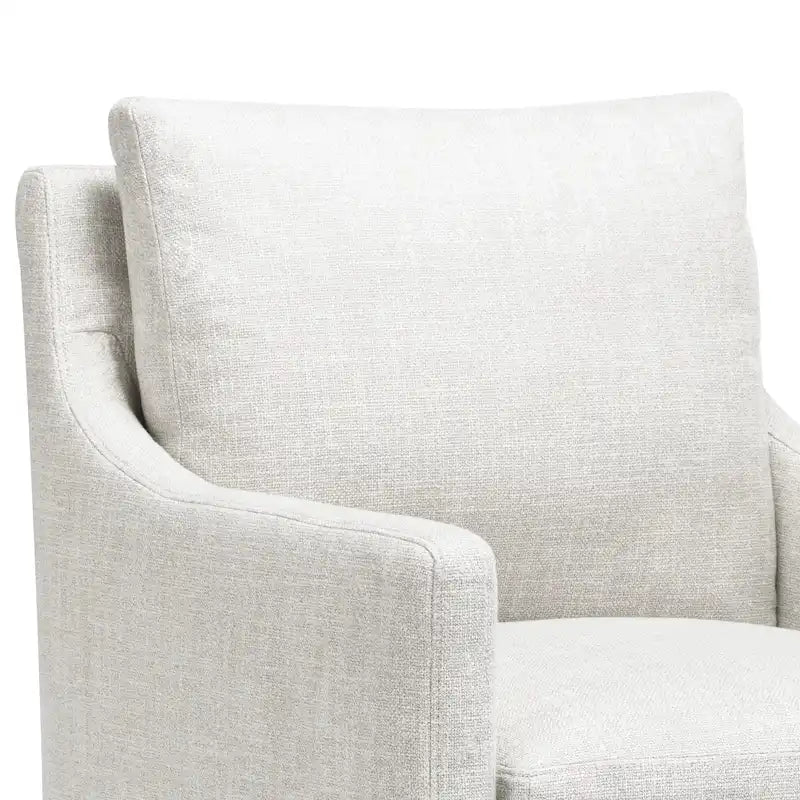 Linen 25 Upholstered Swiveling Rolling Dining Chairs with Casters