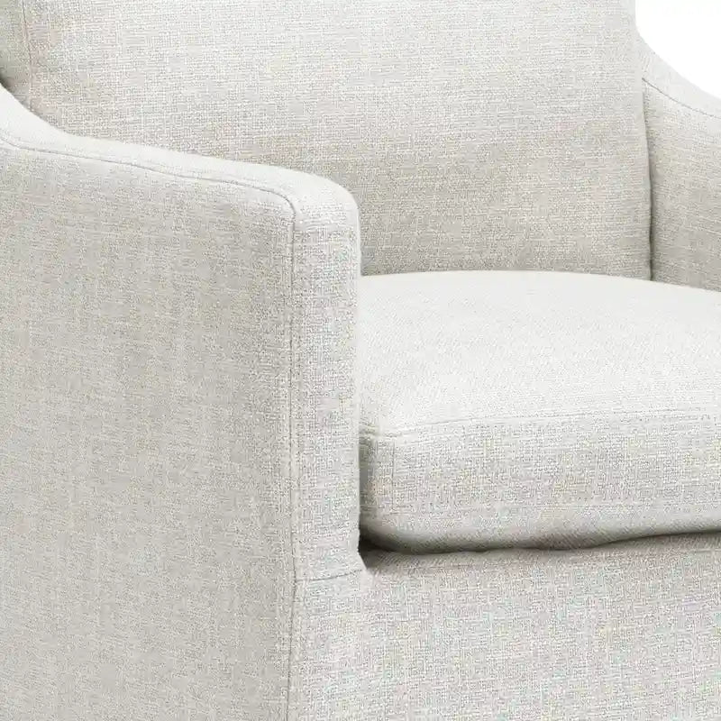 Linen 25 Upholstered Swiveling Rolling Dining Chairs with Casters