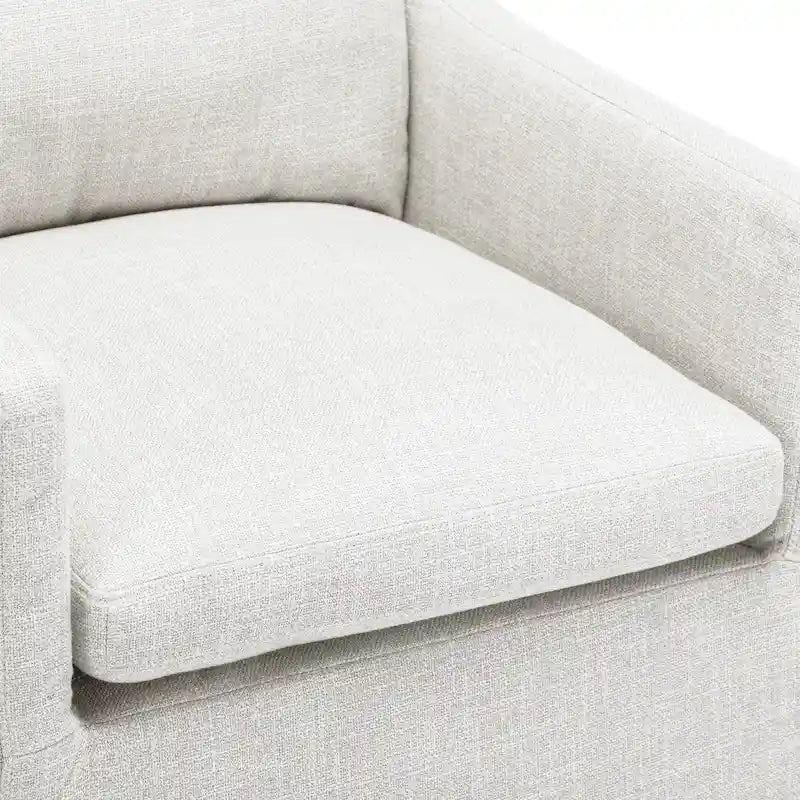 Linen 25 Upholstered Swiveling Rolling Dining Chairs with Casters