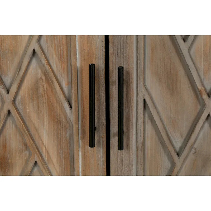 4 Door Wooden Twill Sideboard American Country Vintage Cabinet