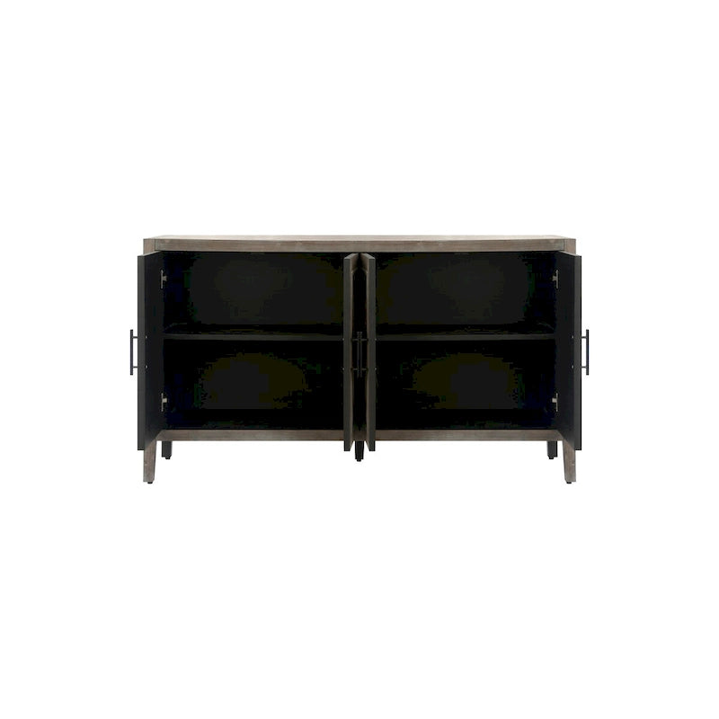 4 Door Wooden Twill Sideboard American Country Vintage Cabinet
