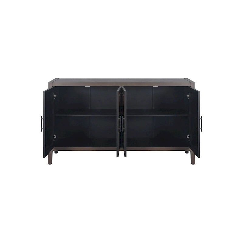 4 Door Wooden Twill Sideboard American Country Vintage Cabinet