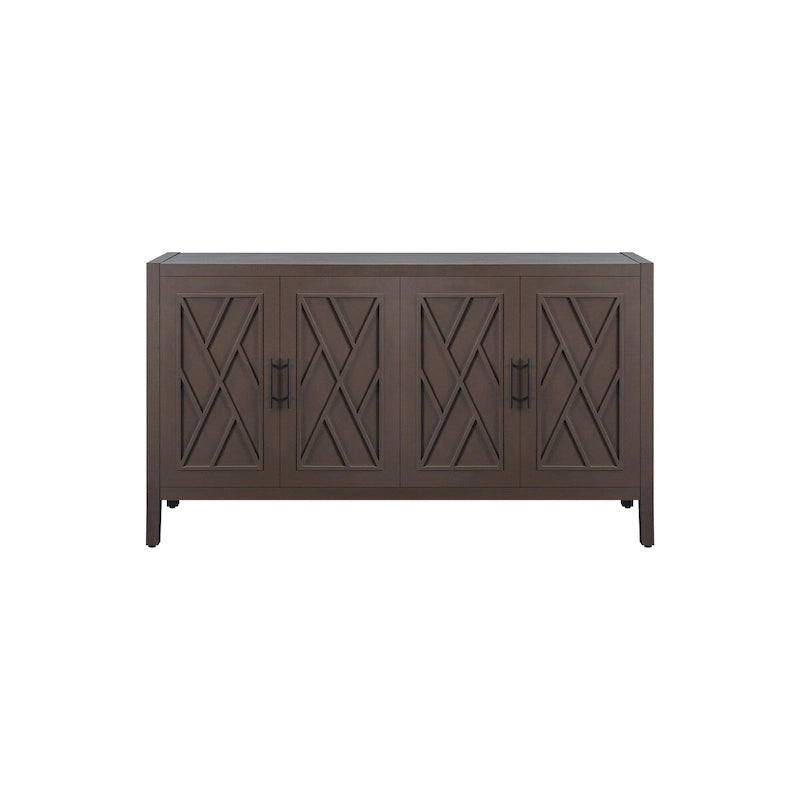 4 Door Wooden Twill Sideboard American Country Vintage Cabinet