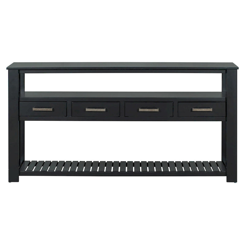 Modern Console Table with 4 Drawers and 2 Shelves