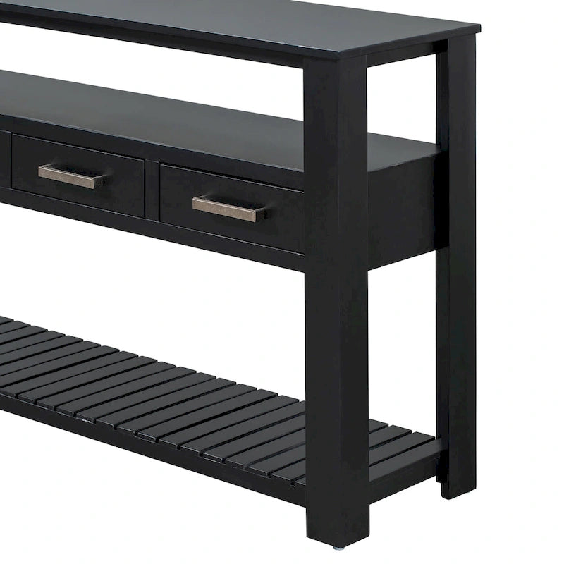 Modern Console Table with 4 Drawers and 2 Shelves