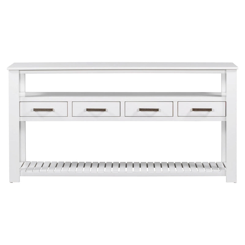 Modern Console Table with 4 Drawers and 2 Shelves
