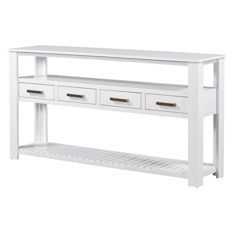 Modern Console Table with 4 Drawers and 2 Shelves