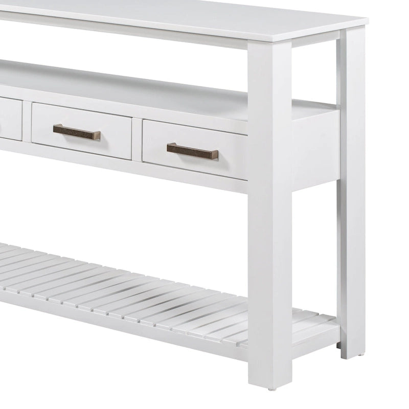 Modern Console Table with 4 Drawers and 2 Shelves