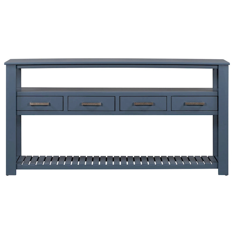 Modern Console Table with 4 Drawers and 2 Shelves