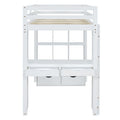 Loft Bed with Large Shelves, Writing Desk and LED Light