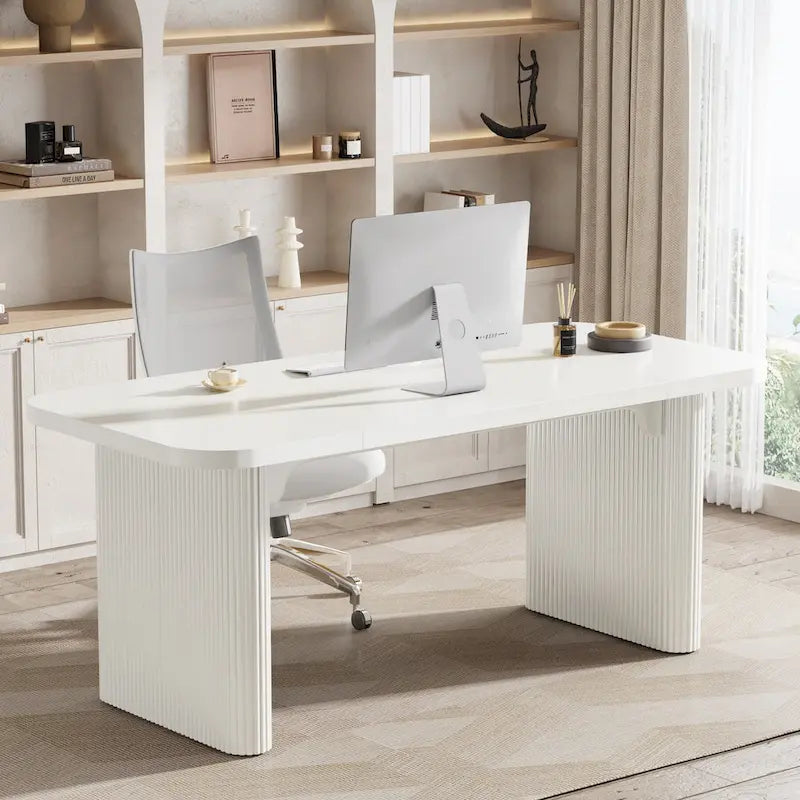 63 Computer Desk for Home Office, Simple Rectangular Writing Table for Study Room Bedroom